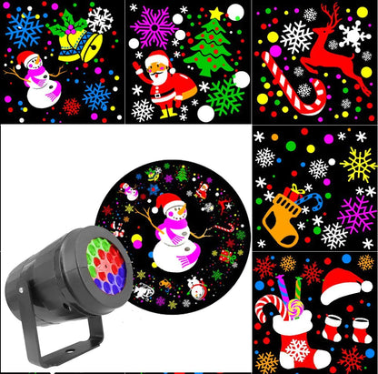 LED Christmas Projector Light with 16 Snowflake Patterns